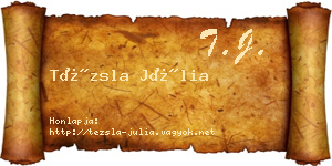 Tézsla Júlia névjegykártya